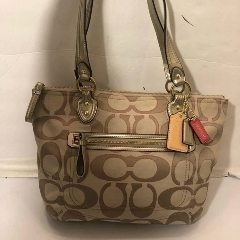Coach vintage y2k signature pink poppy signature metallic bag